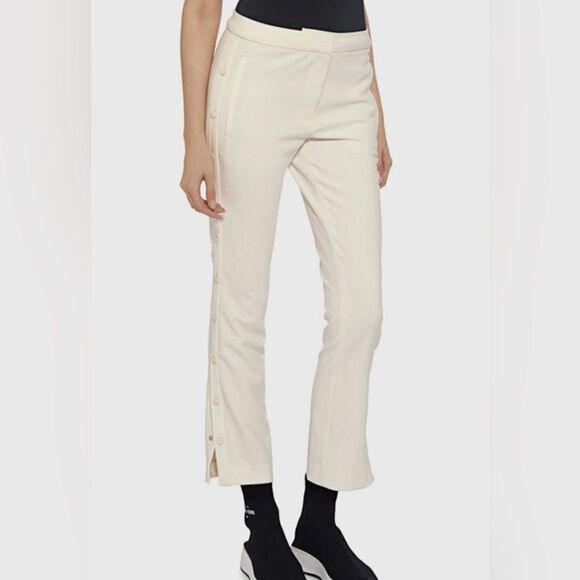 NWT Tibi Anson Cargo Skinny Pants with Back Hem Splits in Ivory Size 2 - Picture 1 of 11